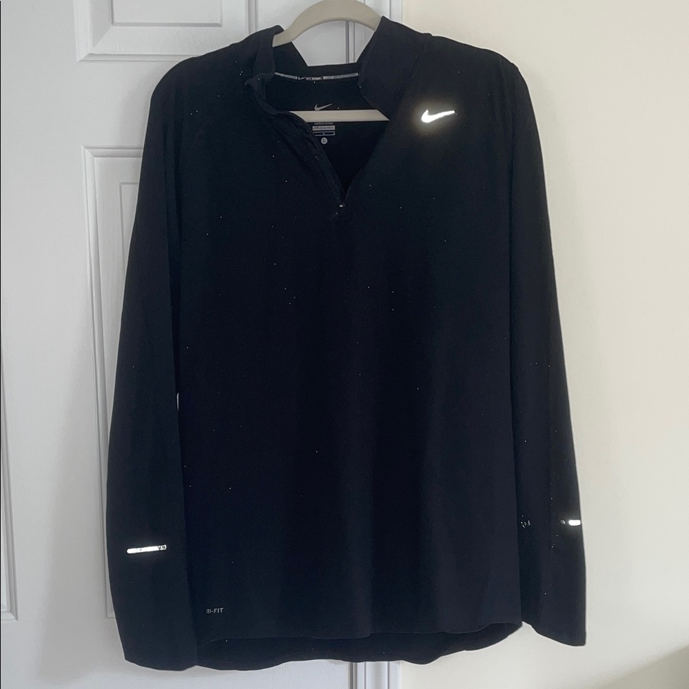 Nike Black Long Sleeve 3/4 zip Dri fit
